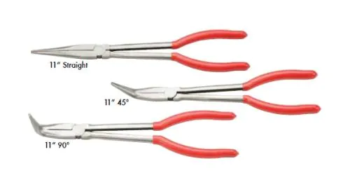 Long Reach Plier Set - 11 Long Needle Nose Pliers Sets - Straight 45,  90-Degree , Long Reach Pliers